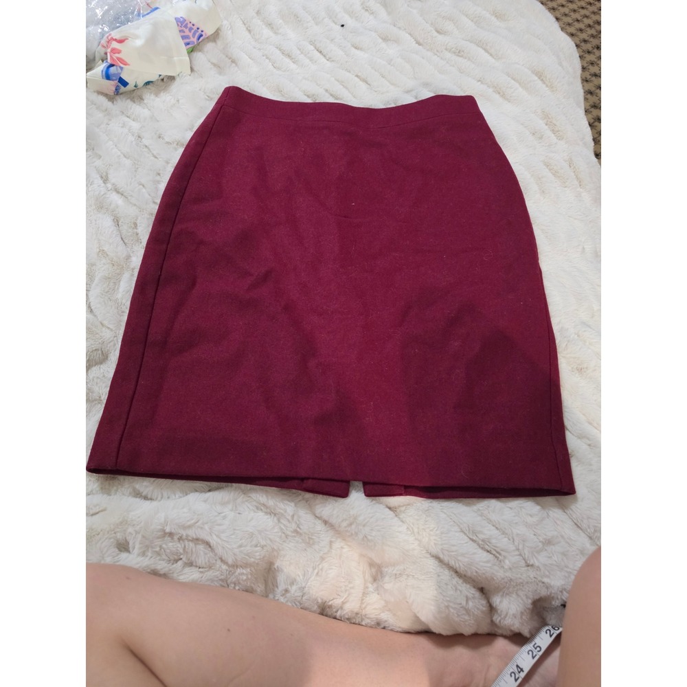 J.Crew The Pencil Skirt Burgundy Wool Blend Size 2 Style 46575 FA17